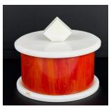 Art Deco White and Red Bakelite Box