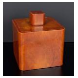 Art Deco Brown and Yellow Marbled Bakelite Box
