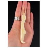 Alaskan Inuit Eskimo Carved Ivory Cocktail Fork