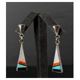 Sara Edaakie Zuni Sterling Inlaid Earrings