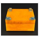 Art Deco Yellow Bakelite Trinket Box