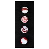 Set of Akro Agate Ox Blood Swirl Marbles