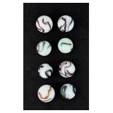 Set of Akro Agate Ox Blood Swirl Glass Marbles