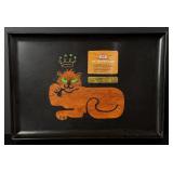 Couroc of Monterey Inlaid Wood King Cat Tray
