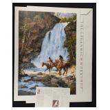 Howard Terpning Crossing Below the Falls Print