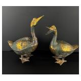 Qing Dynasty Chinese Gilt Bronze Garden Geese