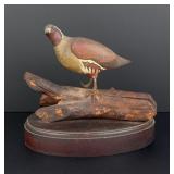 American Folk Art Quail Decoy Carving