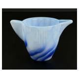 Akro Agate Blue White Marbleized Kids Creamer