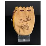 Suede Leather Marble Pouch with Drawstrings