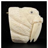 Alaskan Inuit Eskimo Ivory Walrus Brooch