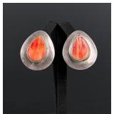 Navajo Sterling Silver Spiny Oyster Earrings