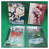 4x Hockey Autographs Foligno Muni Sikura O'Sullivn