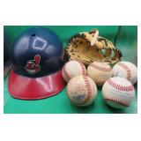 7x Baseball Item Lot With Balls Helmet Glove NOUSA