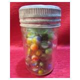 Old Mason Jar Full Collector Marbles All Types