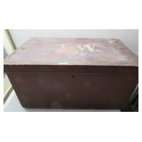 Old Military Foot Locker Wood Crate Box Vintage