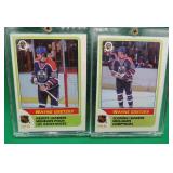 2x Wayne Gretzky 1986-87 O-Pee-Chee # 259 260 LL