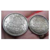 1956 & 1957 Canada Lot 2 Silver 50 Cent Coins