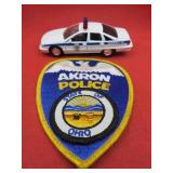 Police Lot Akron Ohio Patch & Diecast Car USA