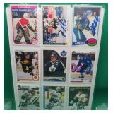 9x Signed Hockey Cards Bure Nolan Vaive Linden +