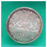1966 SILVER Canada $1 One Dollar Coin