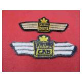 Vintage Yellow Cab 2 Taxi Driver Canada Patches