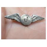 WWII Sterling Silver Sweetheart Wings Pin OLD