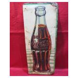Vintage Coca-Cola Bottle Tin Sign Section OLD