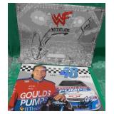 Ivory WWE SIgned 8x10+Mike Mclaughlin Nascar AUTO