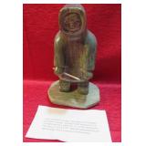 Large Soapstone Eskimo Carving Signed DUMU Art
