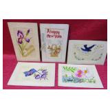 Early 1900s Lot 5 Hand Sewn Postcards Patriotic++