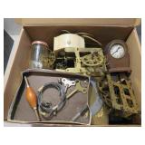 Old Clocks Box Lot Vintage Parts Collection