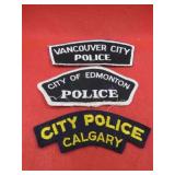 Police 3 Vintage Western Canada Uniform Patches