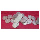 1937 to 1939 Canada Lot 30 Nickels 5 Cent Coins