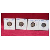 Early 1900's Canada Lot 4 Silver 5 Cent Coins OLD