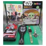 Star Wars Lot 2x Books Watch 2x Toys Dominos NOUSA