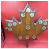 1992 Canada 125th Ann Coin Set w Carved Maple Leaf