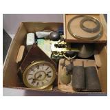Old Clocks Box Lot Vintage Parts Collection