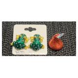 KJL Frog Earrings