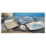 7 Metal serving dishes