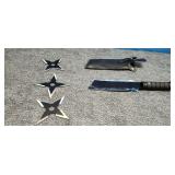 7' Knife with Ninja Throwing Stars