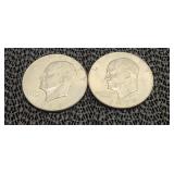 2) 1974 D Eisenhower Dollars