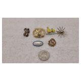 6)  Vintage Brooches
