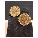 Regale Gems 14kt HGE Buffalo Nickle Cufflinks