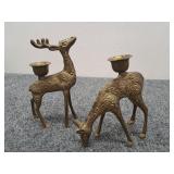 Brass Stag Candle Holders