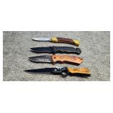 1) Pocket Knife, 3) Belt Knives
