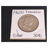 1963 D Silver Franklin Half Dollar