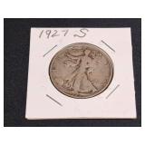 1927 S Silver Walking Liberty Half Dollar