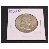 1963 D Silver Franklin Half Dollar