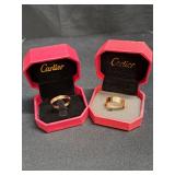 Pair of Faux Cartier Rings  NO REFUNDS