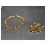 Faux Vuitton Necklace & Earrimgs  NO REFUNDS